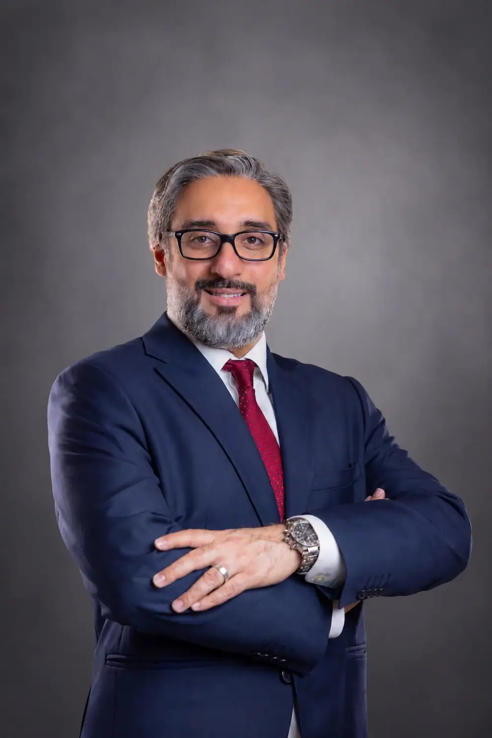 Portrait of Dr. Ali Mohamed F. Al Hawaj, Secretary of the Bahrain Association of Plastic Surgery